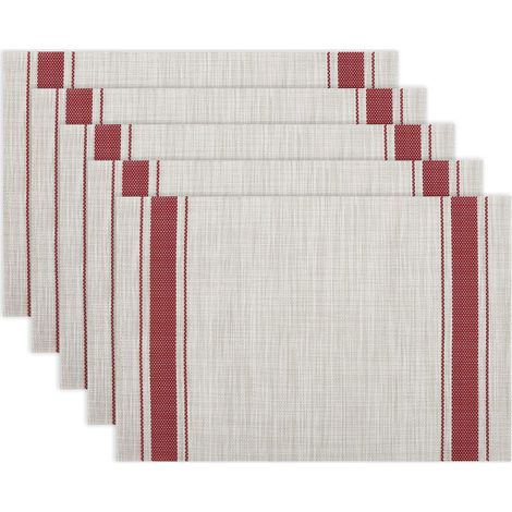 Lot de 5 sets de table lavables pour cuisine, salle à manger, hôtel, 30 x 45 cm (1/5)