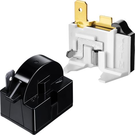 Relais de démarrage QP2-4.7 PTC Relais de démarrage réfrigérateur à 1 broche et protecteur de surcharge 6750C-0005P compatible avec le compresseur réfrigérateur LG, 2 pièces au total (1/5)