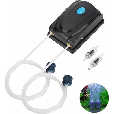 Mini Pompa ad Aria 5W per Acquario, Aeratore Silenzioso per Piccoli Acquari, con Tubo dell'Aria, Pietra Porosa e Valvola di Non Ritorno (1/5)