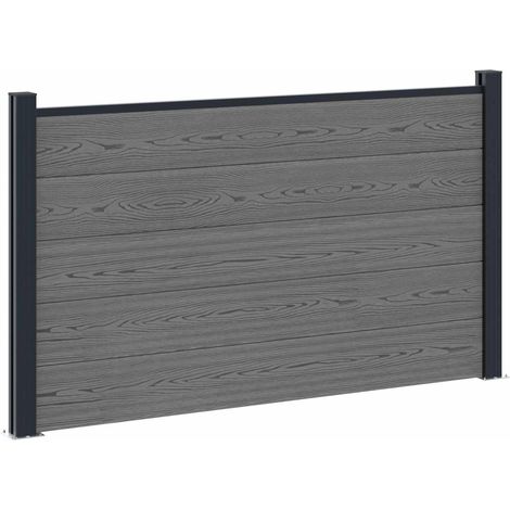 vidaXL Fence Panel WPC and Aluminium Grey