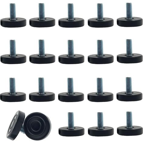 Pied Reglable 20 Pièces Nivellement Meuble Réglable Pied Réglable Patin de Meuble Jambe Pieds de Meubles Ronds Pied de Nivellement pour Mobilier Pied Plastique Meuble Pied de Table Reglable (1/5)