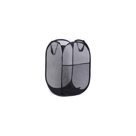 Sac Panier à Linge Sale Pliable - Paniere Rangement Corbeille a Linge avec Poignée 58 x 36 x 36 cm (Noir)