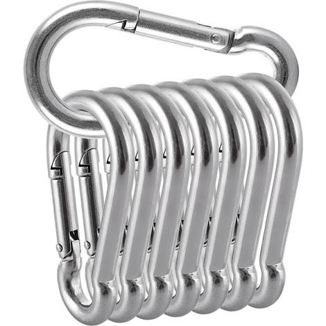 Lot de 8 Mousquetons à Vis M10 Robustes en Acier Inoxydable 304 en Forme de Gourde pour Balançoire, Activités de Plein Air (1/5)