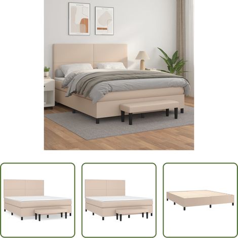 Kunstleder Matratze -  Boxspringbett Matratze Cappuccino-Braun 160x200 cm Kunstleder (1/5)