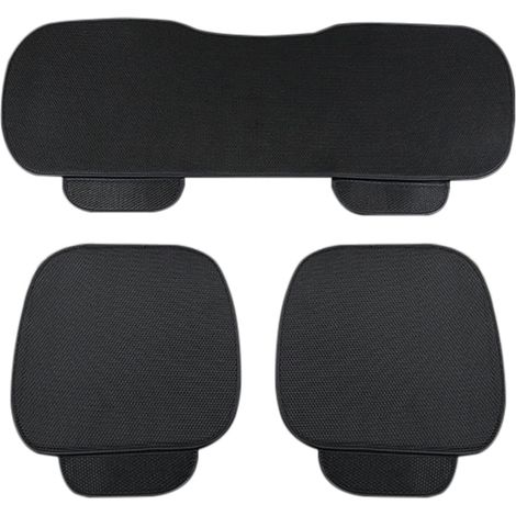 3 Pièces Coussin Siege Auto,Housse de Siege Voiture Universelle,Antidérapant Couvre Siege Auto,Confortable et Frais Couvre Siege Voiture,Protection Siege Auto,Soie Glacée,Noir