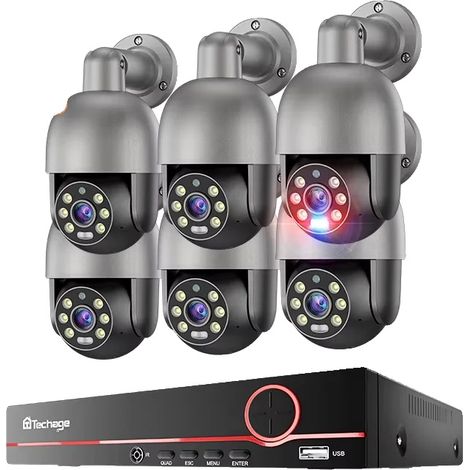 Sicherheitskamerasystem, 8 Kanäle, H.265 Video-Kompression, 8CH NVR 6 Kamera 5MP, 1T integrierte HDD-b (1/2)