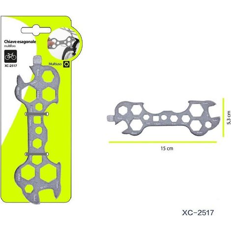 Wisdom - Chiave Esagonale Piatta Multiforo Utensili Di Riparazione Multiuso Bici Xc-2517 -