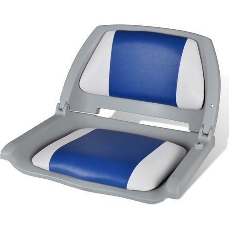 Asiento de barco respaldo plegable cojín azul  48x51x41cm
