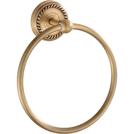 Towel Ring Wall Mounted Round Steel Bathroom Kitchen Towel Holder Gold Shower Bathroom Accessory (16cm) - Antique Brass Finish