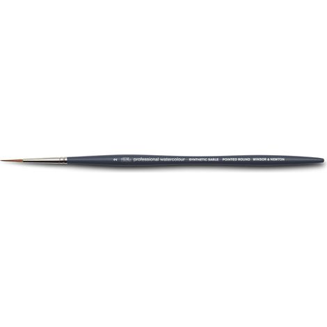 Winsor & Newton 5011202 - Pennello professionale per acquerelli, con fibre sintetiche, manico ergonomico, durevole e indeformabile, manico corto – Pennello rotondo Spitz n. 2 (1/3)