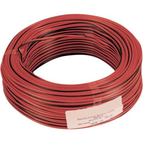 100 x CAVO ELETTRICO HI-FI 2X0,75 MM ROSSO-NERO