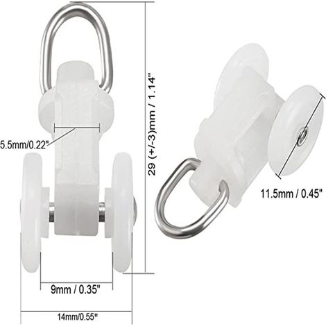 Poulies pour tringle à rideaux, accessoires pour tringle à billes, poulies carrées de 2 cm, accessoires à crochets (10 pièces)