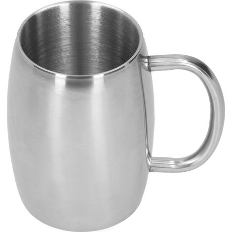 500-ml-Kaffeebecher aus Edelstahl, großes Fassungsvermögen für Tee, Bier und Milch, für den privaten oder gewerblichen Gebrauch