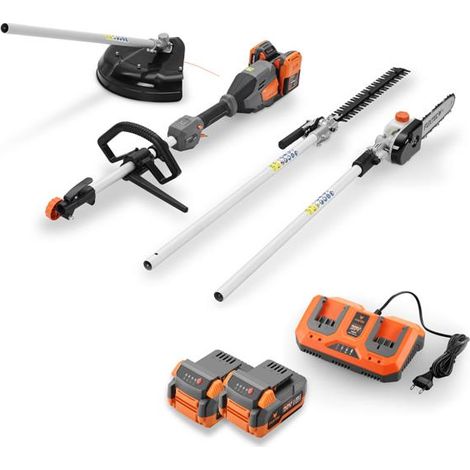 FUXTEC Multitool à batterie FX-E2MTSET Appareil combiné 40V Débroussailleuse Taille-haie Tronçonneuse sur perche (1/5)