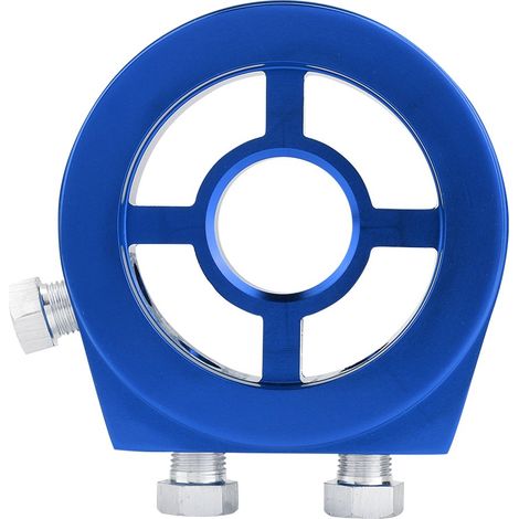 Universeller Öltemperaturmesser und Filterkühler-Sandwichplattenadapter aus blauem Aluminium (1/5)
