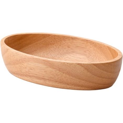 longziming – Handgefertigtes Serviertablett in Bootsform aus Holz – Obstschale aus Gummibaumholz für Snacks, Nüsse und Desserts – Rustikale Holzschale für Couchtische und Partys (1/5)