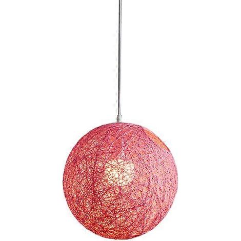 Kugelförmige Pendelleuchte aus rosa Bambus und Rattan, gewebter Nestlampenschirm für das Wohnzimmer, warme Dekoration, handgefertigte Leuchte. (1/5)