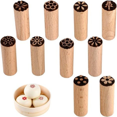 Dailygoods - 10 sellos de madera para arcilla y cerámica para manualidades (1/5)