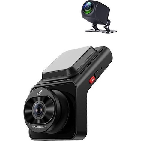 Caméra embarquée 4G LTE avec carte SIM, application de streaming en direct, surveillance à distance, double objectif 4K + 1080p, caméra arrière et enregistreur Wi-Fi. (1/5)