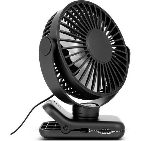 USB-Tischventilator, kleiner Schreibtischventilator mit Clip, 5 Zoll leiser tragbarer Ventilator mit 3 Geschwindigkeiten, leistungsstarker Mini-Ventilator mit 360°-Drehung für Büro, Schlafzimmer und Z