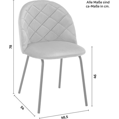 Mömax Stuhl Selina Grau Samt Gepolstert (1/5)