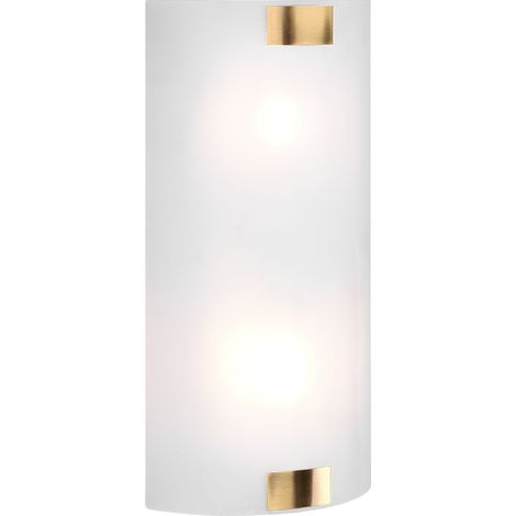 TRIO, Applique, Pura2xE27, max.25,0 WVerre, Blanc, Corps: Métal, Laiton fuméL