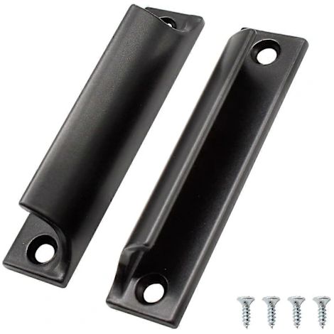 Juego QU-5 de tiradores para puertas correderas, tiradores de aleación de aluminio para muebles, tiradores de cocina negros, adecuados para puertas de balcón, puertas correderas y cajones. (1/5)