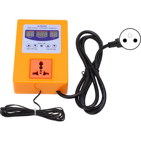 Régulateur de Température Numérique Intelligent - Thermostat Automatique Large Tension 110-240V avec Prise UE Orange (1/5)