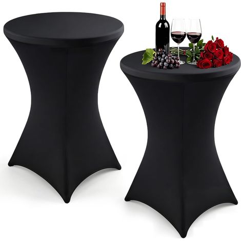 Lot de 2 Housse Mange Debout Extensible 80x110cm, Nappe Table Haute Spandex (1/5)