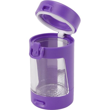 Boîte de rangement lumineuse étanche avec broyeur LED, verre transparent et couvercle scellé, 55mm, pour extérieur, violet (1/5)
