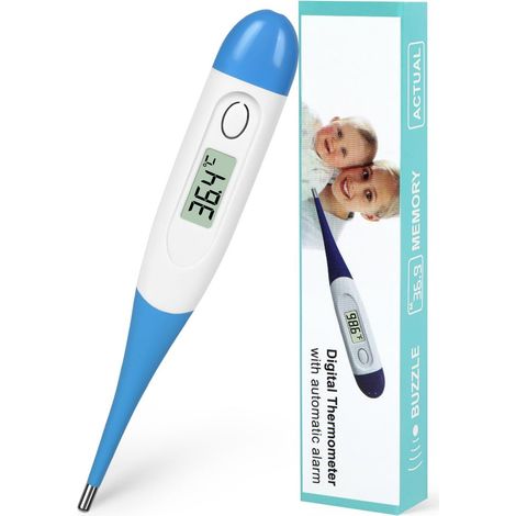 Termometro digitale flessibile per neonati, bambini e adulti Termometro per la misurazione della febbre per uso rettale, orale e ascellare, misurazione rapida, precisa e impermeabile con allarme febb (1/5)