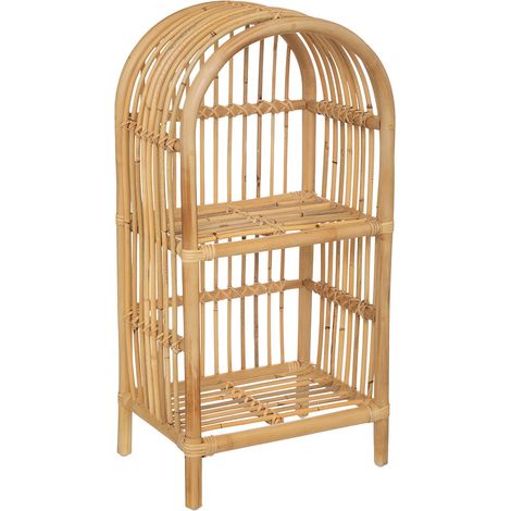 Bibliothèque enfant en rotin coloris beige - Longueur 38 x Profondeur 28 x Hauteur 76 cm (1/3)