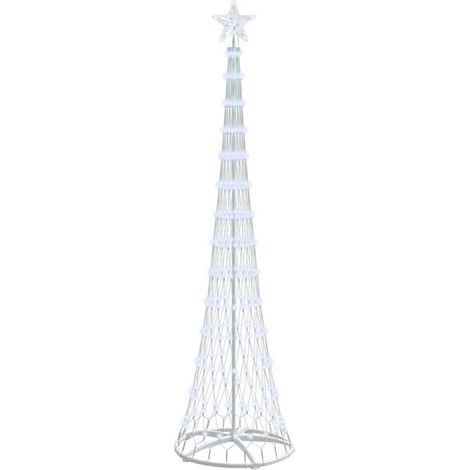 Sapin de Noël à LED, 290 LED blanc froid, 250 cm de haut, en métal. (1/5)