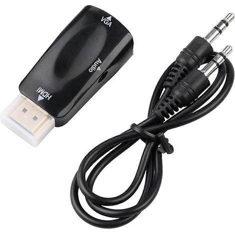 Convertisseur HDMI vers VGA, câble audio, adaptateur 1080p 60 Hz avec prise jack 3,5 mm. (1/4)