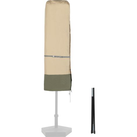 Aoodor Heavy Duty Patio Umbrella Cover for 243.84–335.28 cm Double-Sided Umbrella, 600D Anti-UV and Waterproof Oxford Outdoor Table Parasol Umbrella Cover with Zipper and Rod for Deck, Pool, Yard