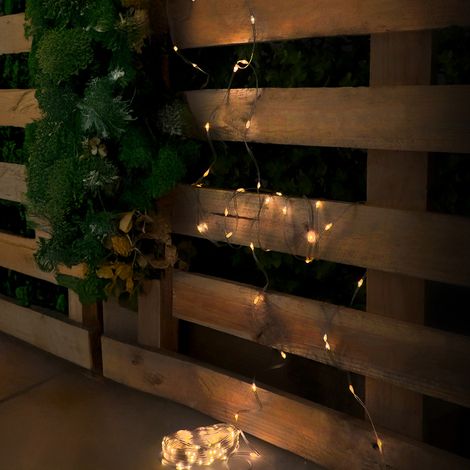 IluminaShop - Guirnalda Exterior LED con USB 4000K (15 Metros)  Blanco Neutro 4000K