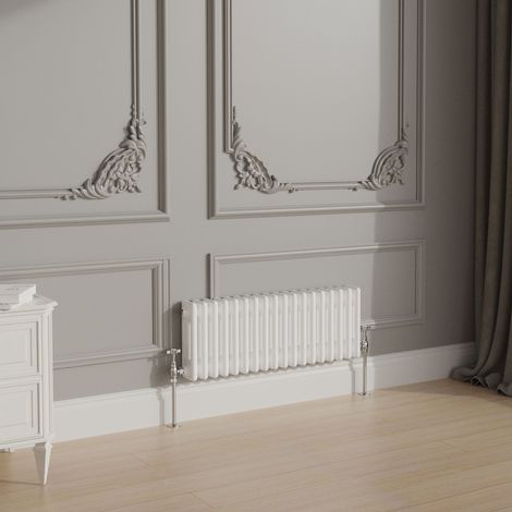 Traditional Cast Iron Style Radiator 300x832mm Horizontal 3 Column White (1/3)