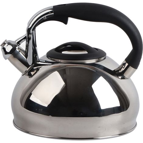 Bouilloire à sifflet en acier inoxydable 304, chauffage rapide, grande capacité 2,5L, poignée ergonomique pour maison et bureau.