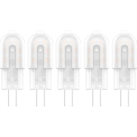 5X G4 LED Bulb 2W Lamp Bulb 12 SMD 2835LEDs Warm White 3000K Spotlight High Brightness 200LM Milky Plastic LED Bulb AC/DC12V [Energy Class A+] (1/5)