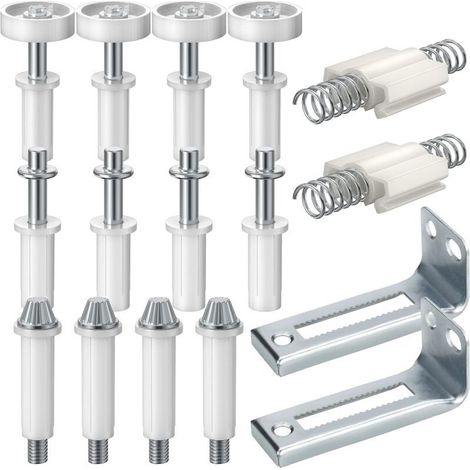 Kit d'accessoires de quincaillerie, porte pliante double en acier inoxydable, porte de placard, kit de réparation et de remplacement de quincaillerie, facile à installer. (1/5)