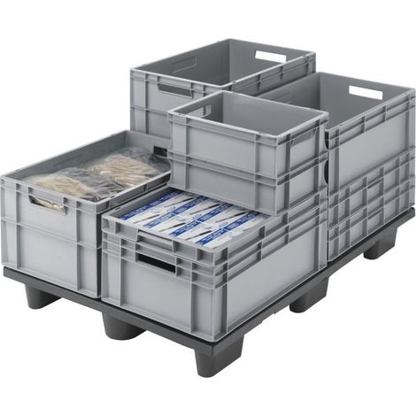 Bac plastique multi-usages poignées ouvertes 600 x 400 x 220NORME EUROPE (1/5)