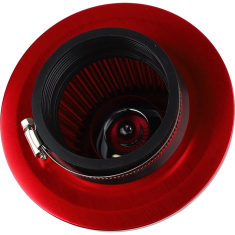 Filtre à air voiture haute performance, débit d'air puissant, filtration efficace, forme radiale 16, support d'admission d'air rouge pour véhicule (1/5)