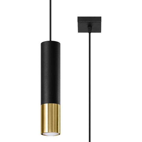Lámparas colgantes Loopez oro negro acero 1xGU10 8cm Sollux (1/2)