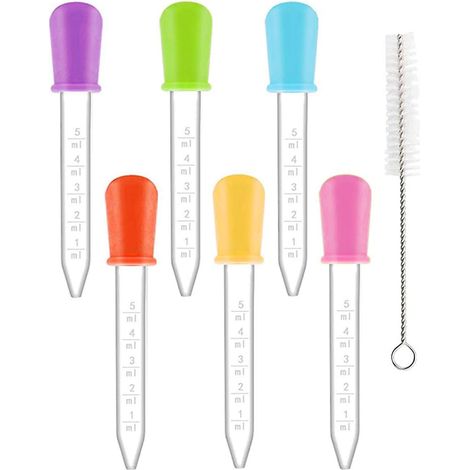 Ensemble de pipettes graduées en plastique avec goupillon de nettoyage - Capacité de 5 ml - Idéal pour les laboratoires pour enfants, les aliments, les bonbons, les animaux de compagnie et les plantes (1/5)