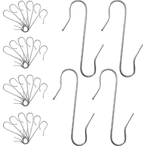 150 silberne S-Haken-Kugelaufhänger, kleine S-Haken für Christbaumschmuck, doppelte Christbaumhaken, perfekt für Christbaumkugelanhänger, wiederverwendbar (1/5)