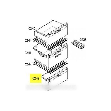Tiroir inferieur produits congeles pour Refrigerateur BOSCH 00477244