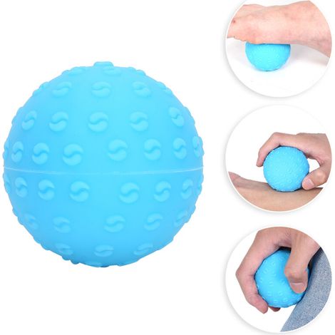 Balle de Massage en Silicone pour Détente Musculaire et Fascia - Yoga et Récupération Sportive - Bleue (1/4)