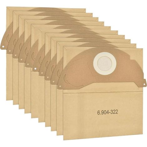 Sacs à Poussière pour Aspirateur, Compatibles Kärcher, WD2 MV2 WD 2.200 WD2250, 10 Pièces, Filtre en Papier Grande Capacité et Anti-Odeurs (1/4)