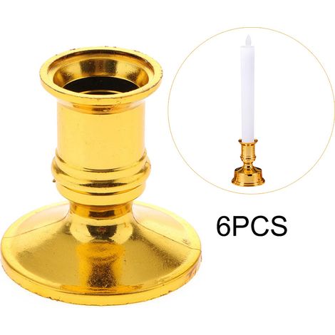 6pcs Bougeoirs Géométriques Design Élégant Porte-Bougies Dorés pour Mariage Demande en Mariage Anniversaire (1/5)