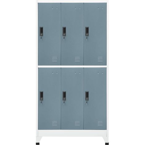 Armoire à casier Vestiaire Rangements Gris clair et gris foncé 90x45x180 cm Acier -53005 (1/5)
